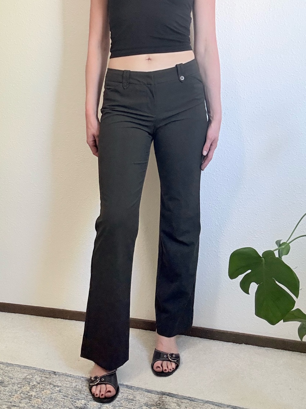 Y2K Express Editor Low Rise Bootcut Trousers Office Siren Minimalist Chic